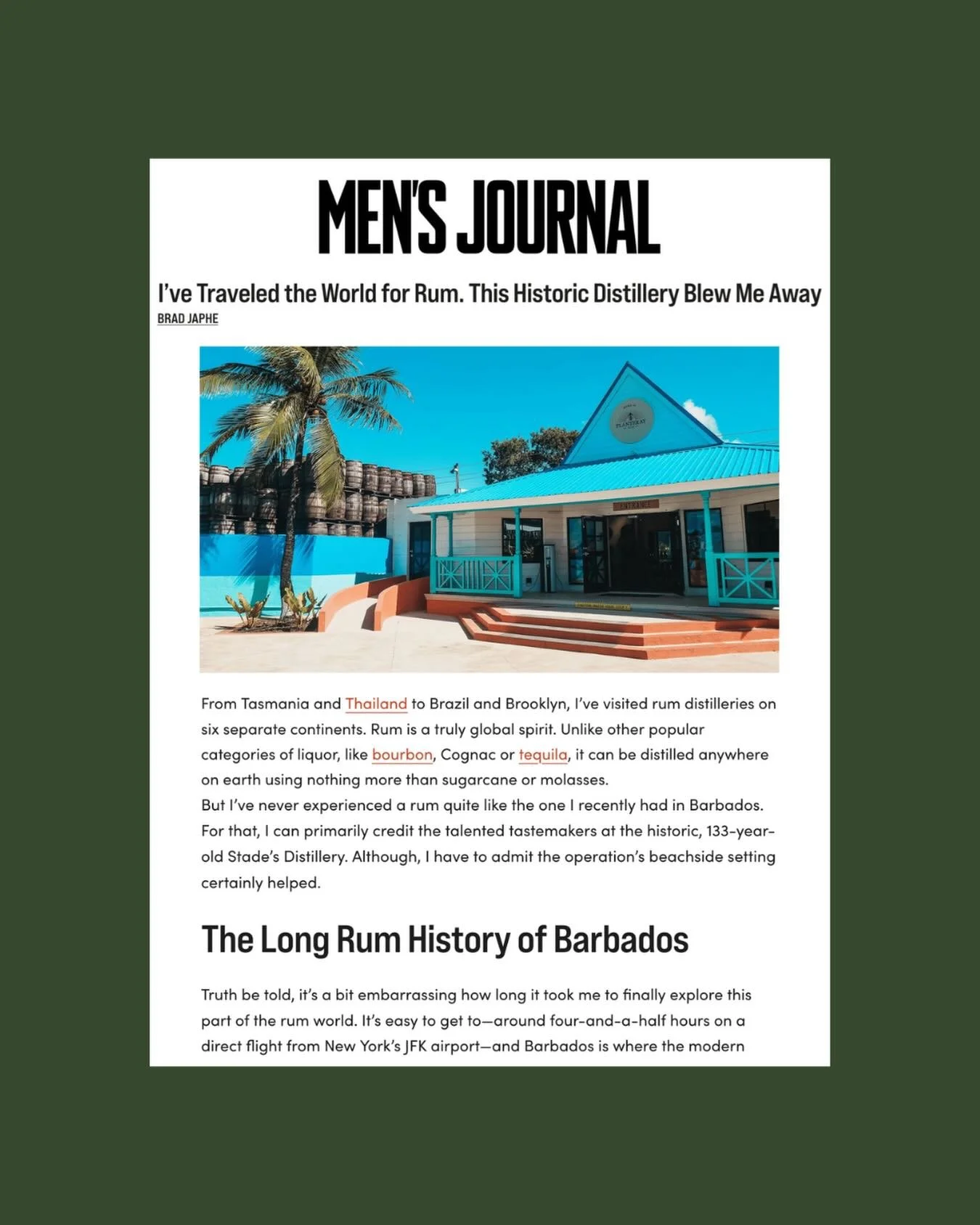 &ldquo;I came here because it is where some of my favorite expressions of @planterayrum are crafted. High on that list is Cut &amp; Dry&mdash;that rarest of flavored rums, which is at once exceptional, accessible and award-winning.&rdquo;

Thank you 