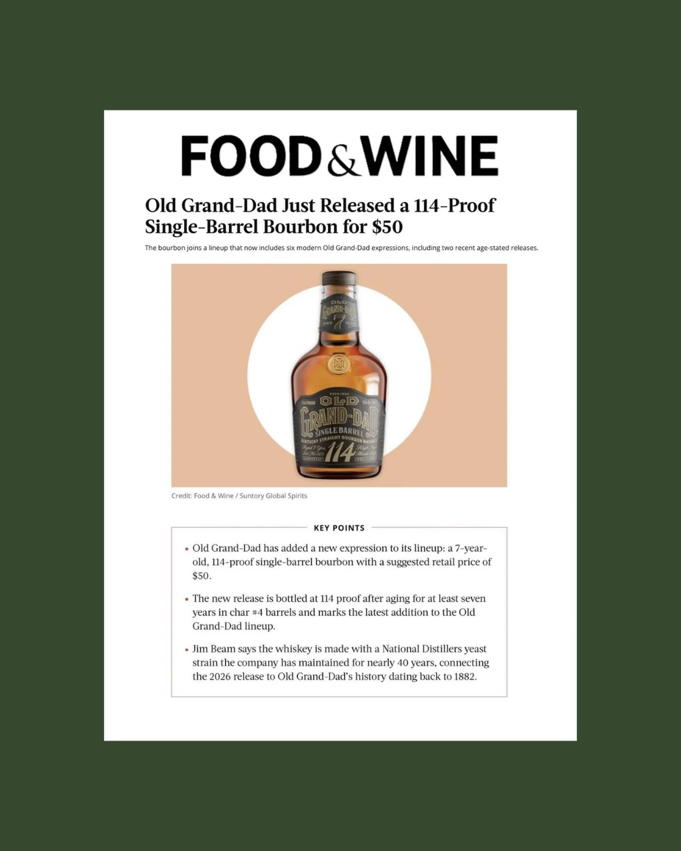 NEW OGD 114 SINGLE BARREL 👏

@beamdistilling @foodandwine