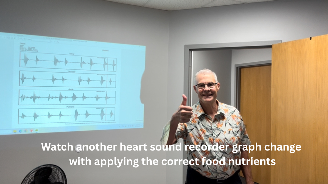 Watch a heart sound recorder graph change again with the proper food nutrients.