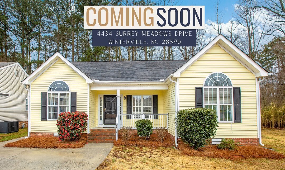 Coming soon! | 4434 Surrey Meadows Dr. | Darling home in Surrey Meadows beaming with potential greets guests&nbsp; with a rocking chair front porch. Open concept floor plan boasts laminate floors, tons of natural light and soaring ceilings. Front roo