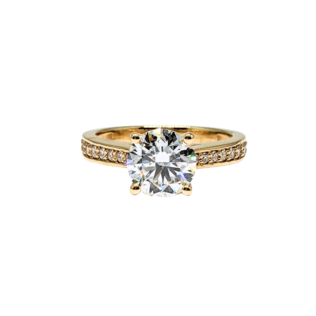 14K Yellow Gold Round Lab Diamond Ring (2.00 ct)