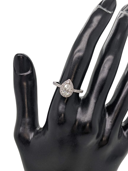 14K White Gold Engagement Ring