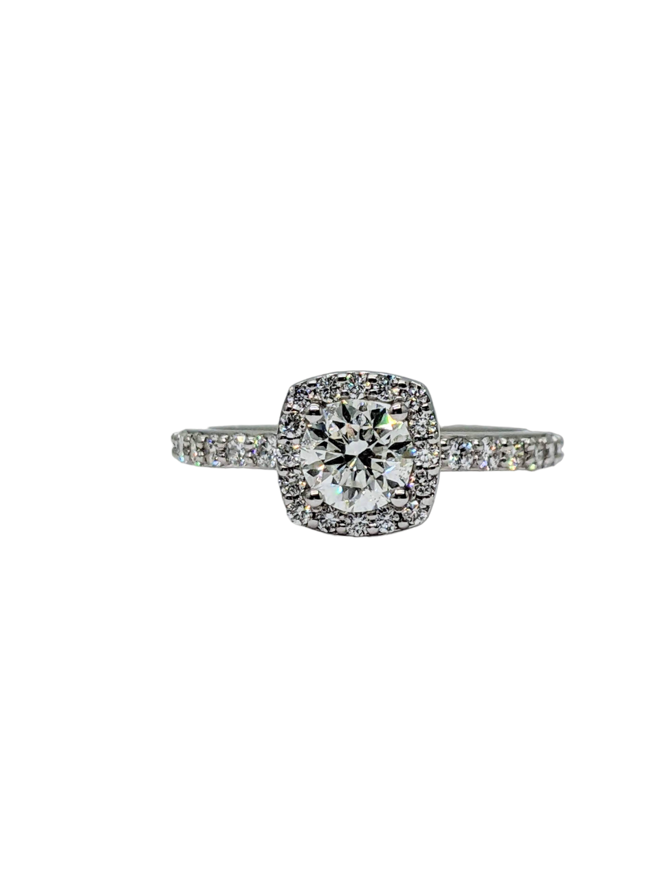 14K White Gold Natural Diamond (1.06ct tw) Engagement Ring
