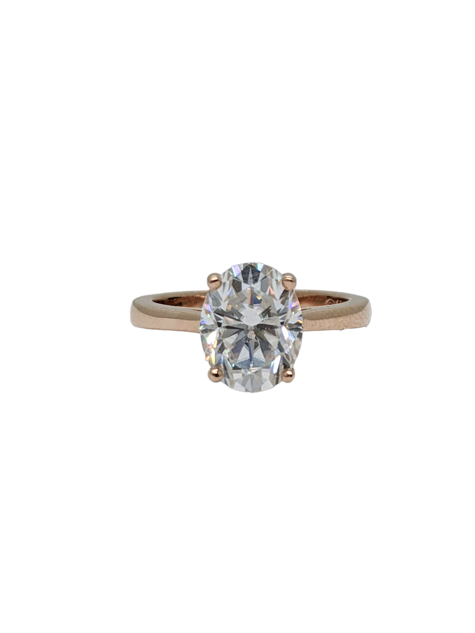 Solitaire Moissanite Oval Cut Engagement Ring
