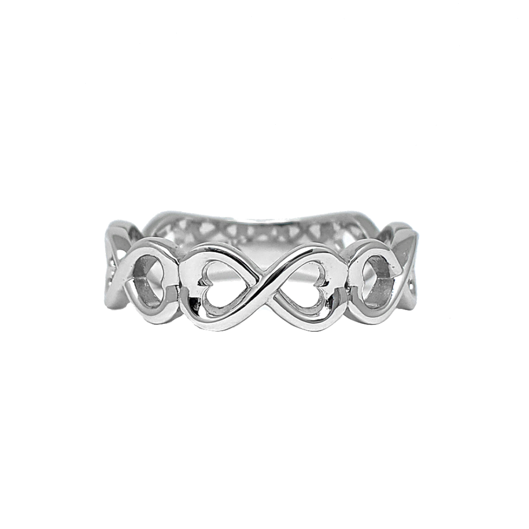 14K White Gold Infinity Heart Ring