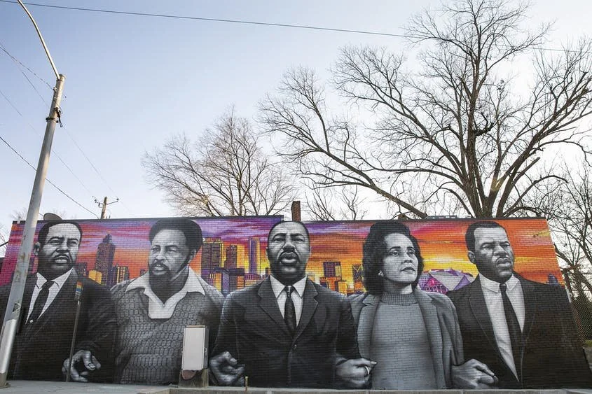 In partnership with Super Bowl LIII, WonderRoot produced Off the Wall, presenting 30 permanent murals throughout Atlanta to celebrate the City's Civil Rights & Social Justice Journey.