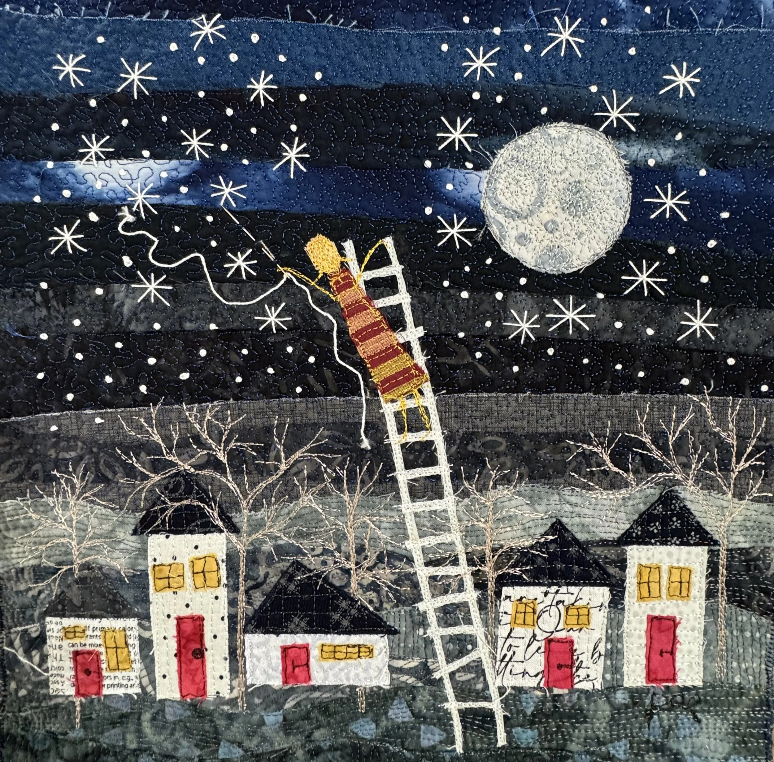 Star Stitcher, Peggy Epton, Fiber: Fabric and Thread, 12” x 12 “, $400, paepton@gmail.com