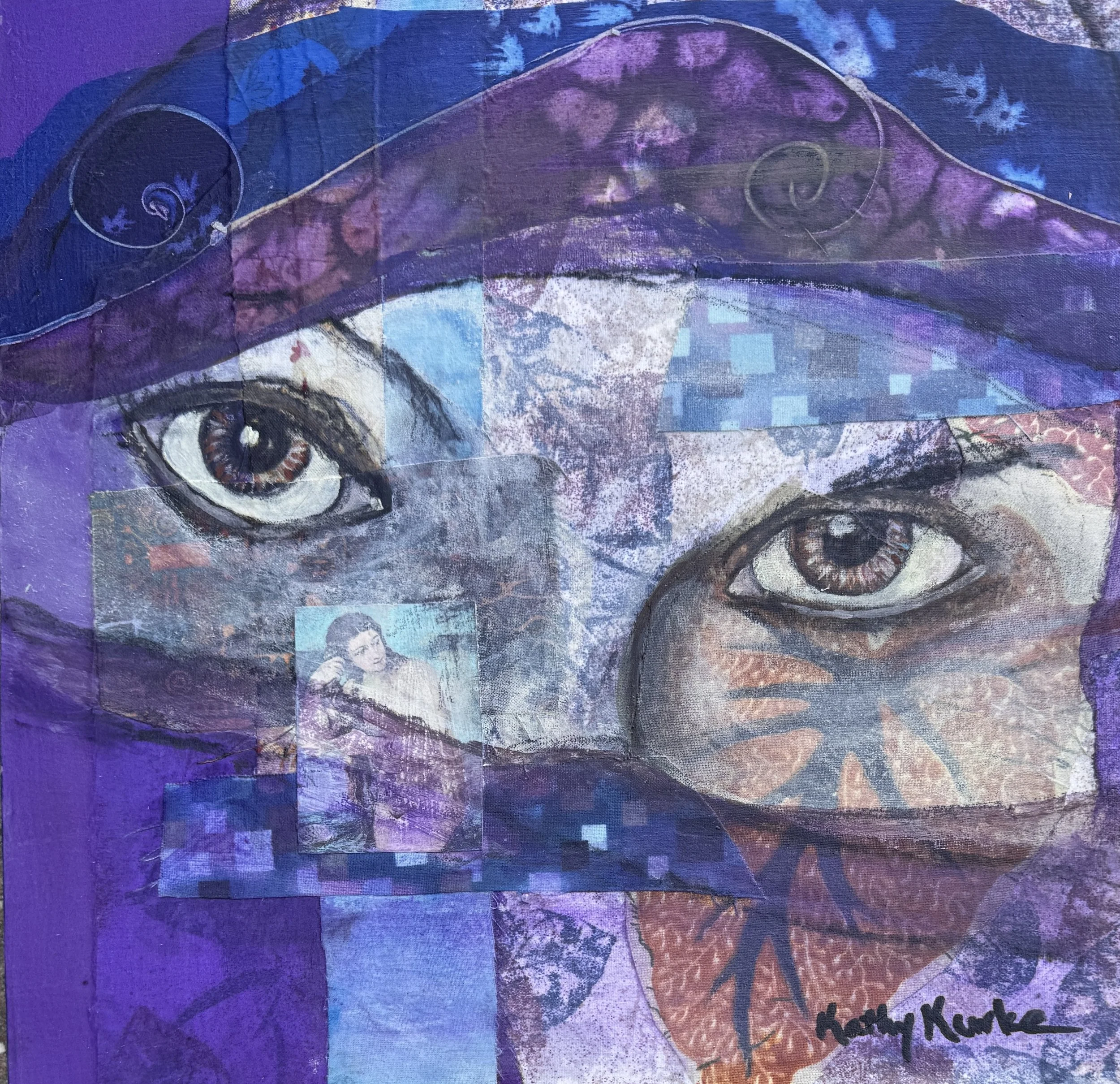 Kathy Kurke - Thinking Outside the Veil - Mixed Media - 12" x 12" - $240 - kathykurke@me.com