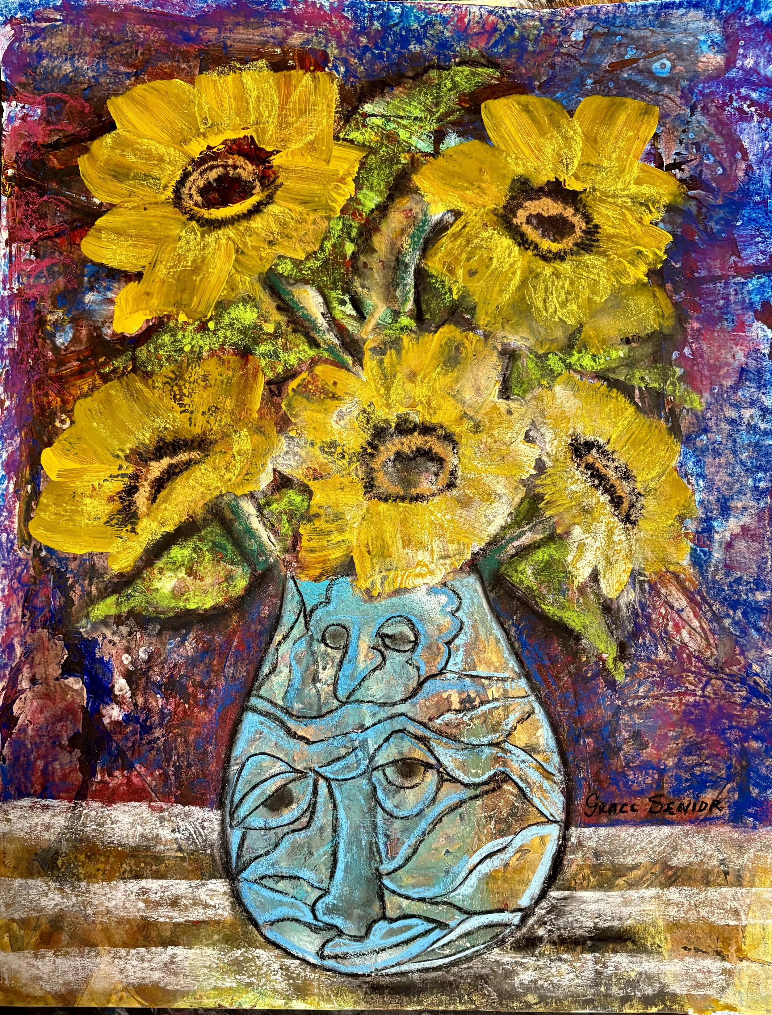 Grace Senior Morandi- Mixed Media- 22”x28”- “Gift of Love”- $1200-