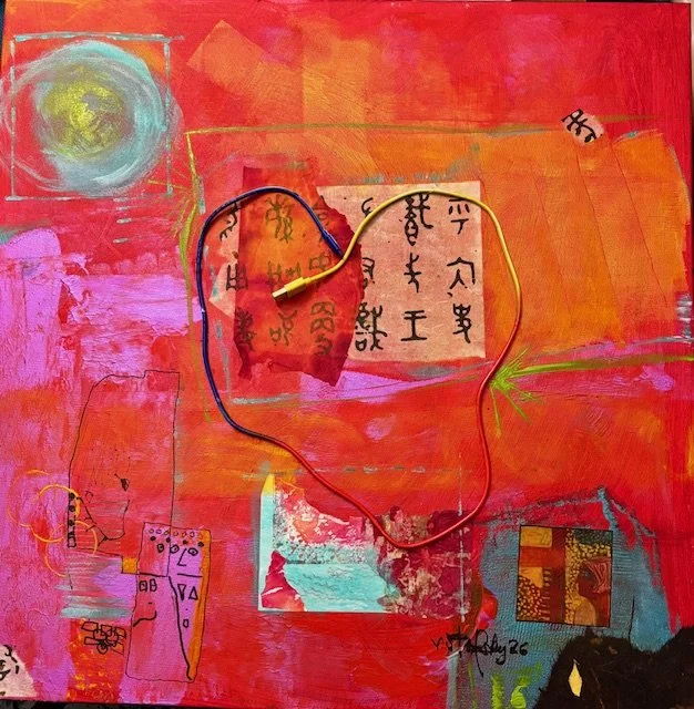 Ricki Stofsky- Mixed Media- 24”x24”- “Connect to Your Inner Dragon”- $450 