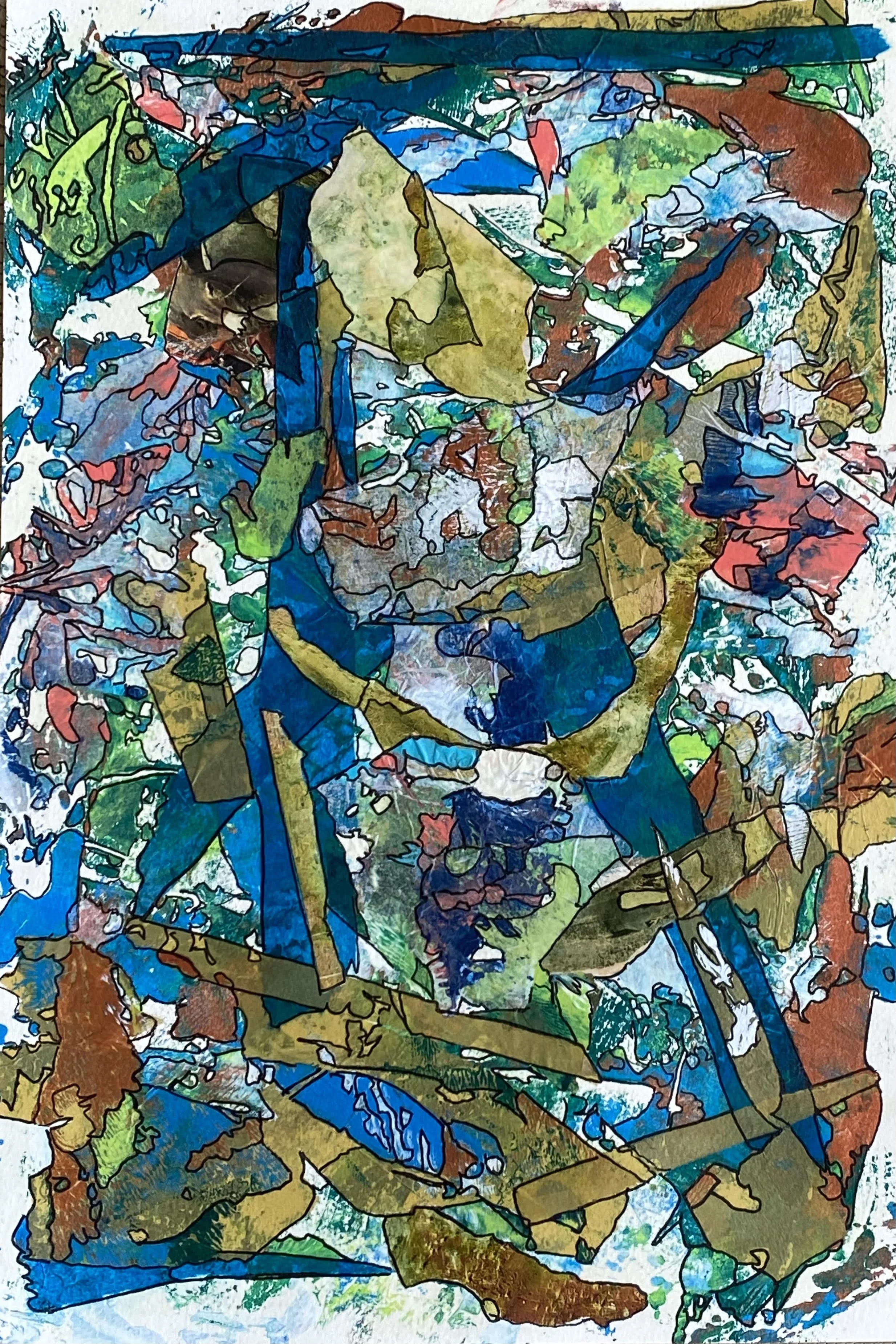 Tangled Web - Sandra LaPrall - Acrylic Collage - 16.5" x 22.5" - $545 - snl164pp@gmail.com