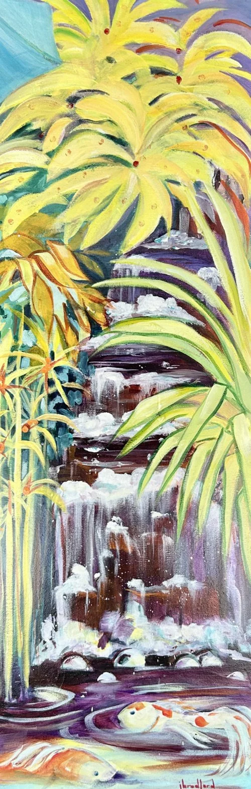 Prism #3 Yellow/Koi; Judi Bradford; Acrylic; 36"x12"; $850; judibradfordartist@gmail.com
