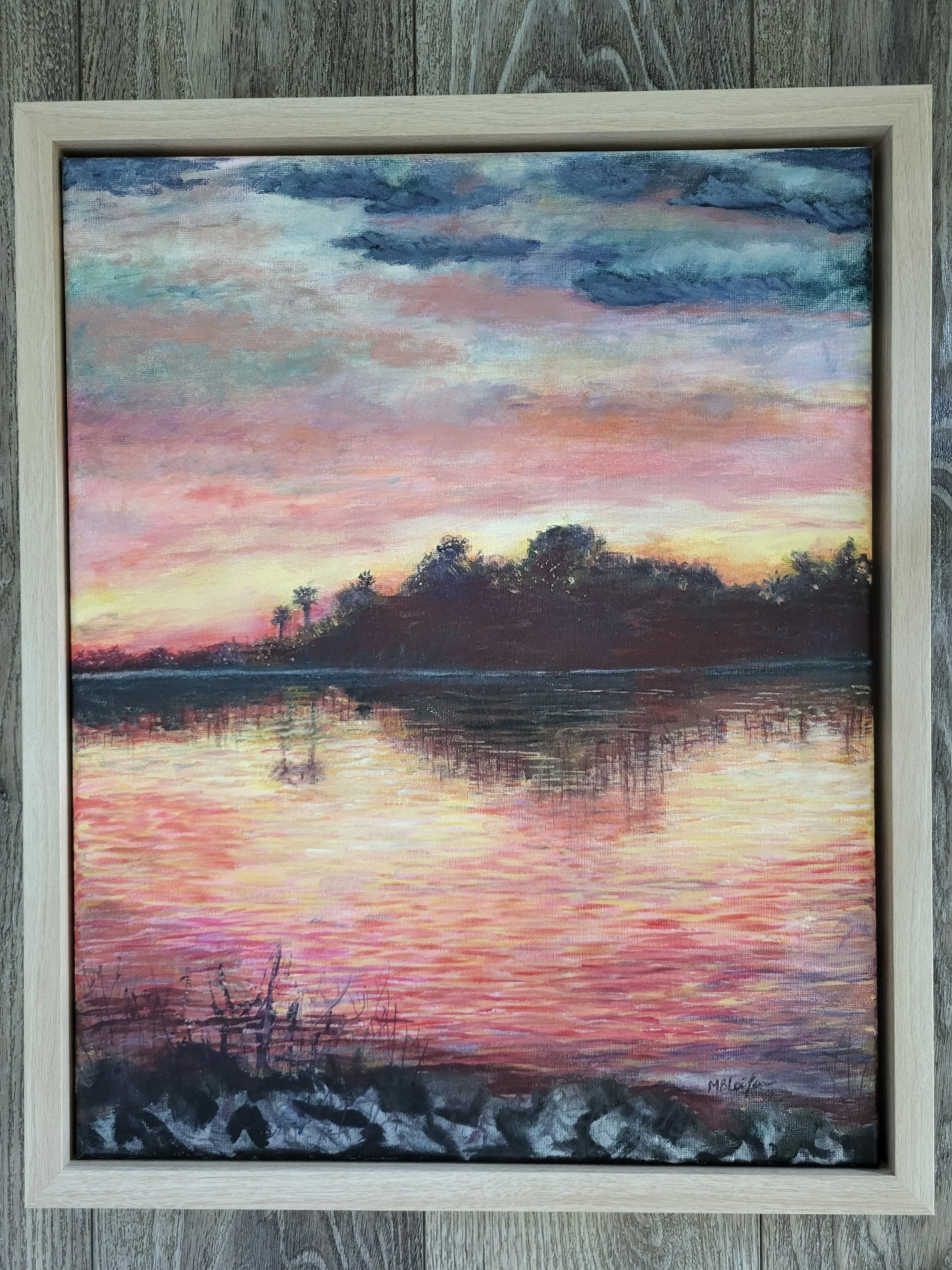 SOLD - Mary Beth Leifer- Water Mixable Oil- 16"x20"- "Mirrored Twilight"- $475
