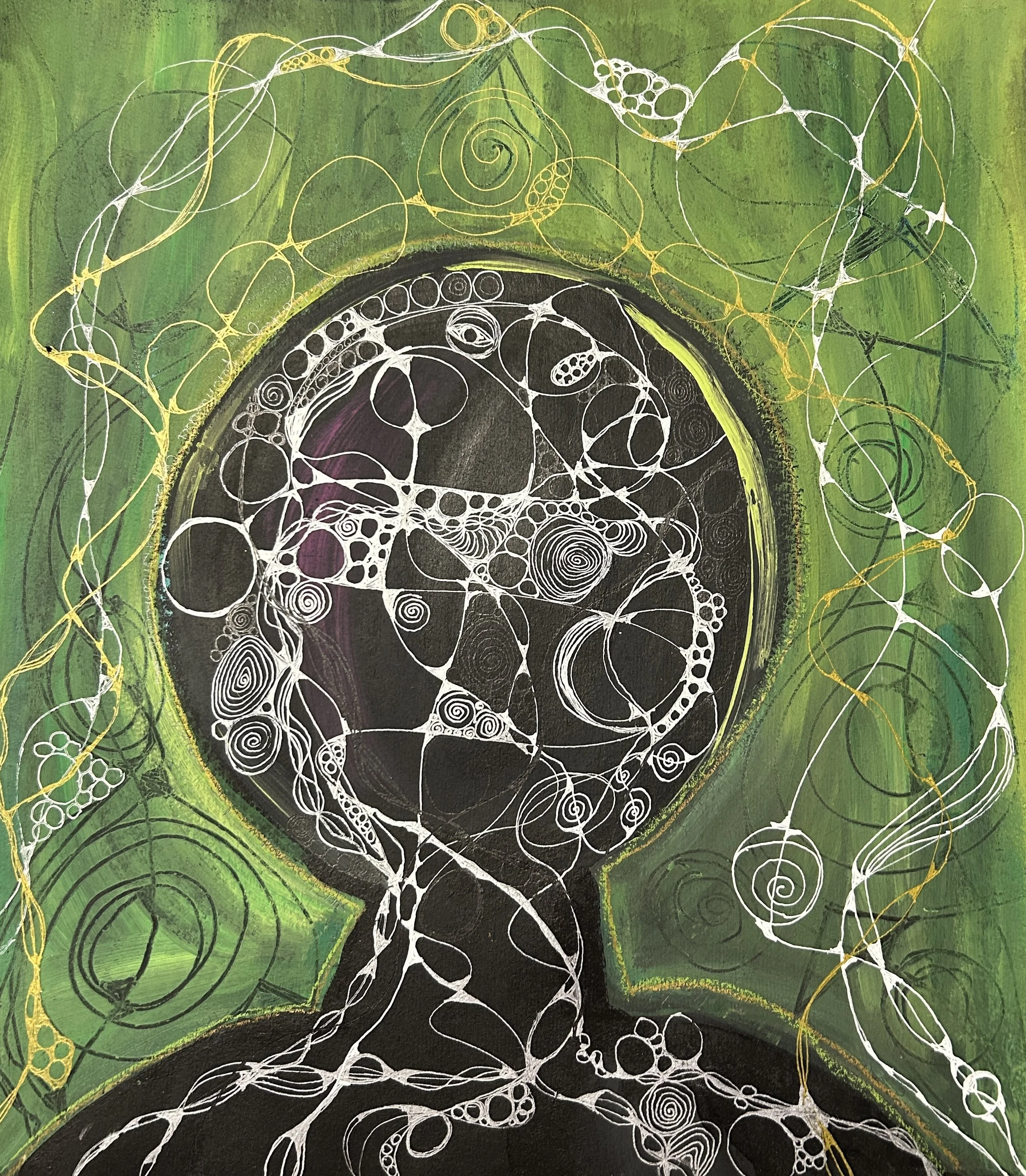 Stephanie Zing - Expansion at the Speed of Thought - Mixed Media - 20" x 24" - $750 - info@bohemianartcafe.com