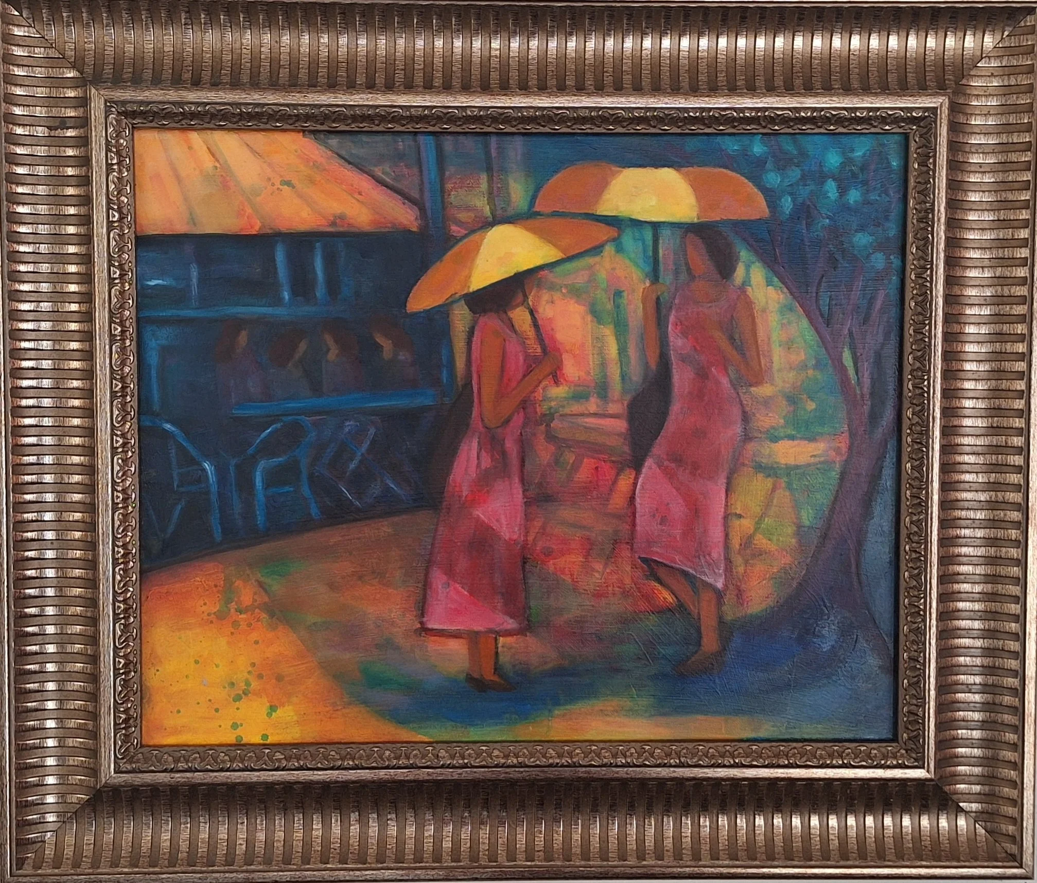 Hyacinth Manning- Oil on Canvas- 16"x20"- "A Conversation"-$500