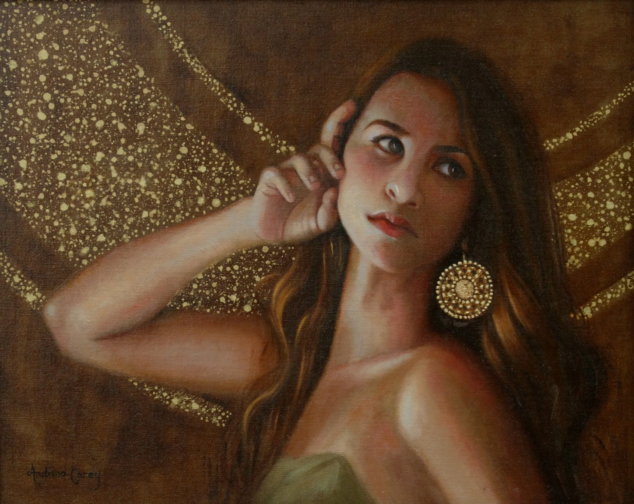 Andrina Carey- Oil- 16"x20"- "Spinning Through the Rhythm of Life"- $800- 