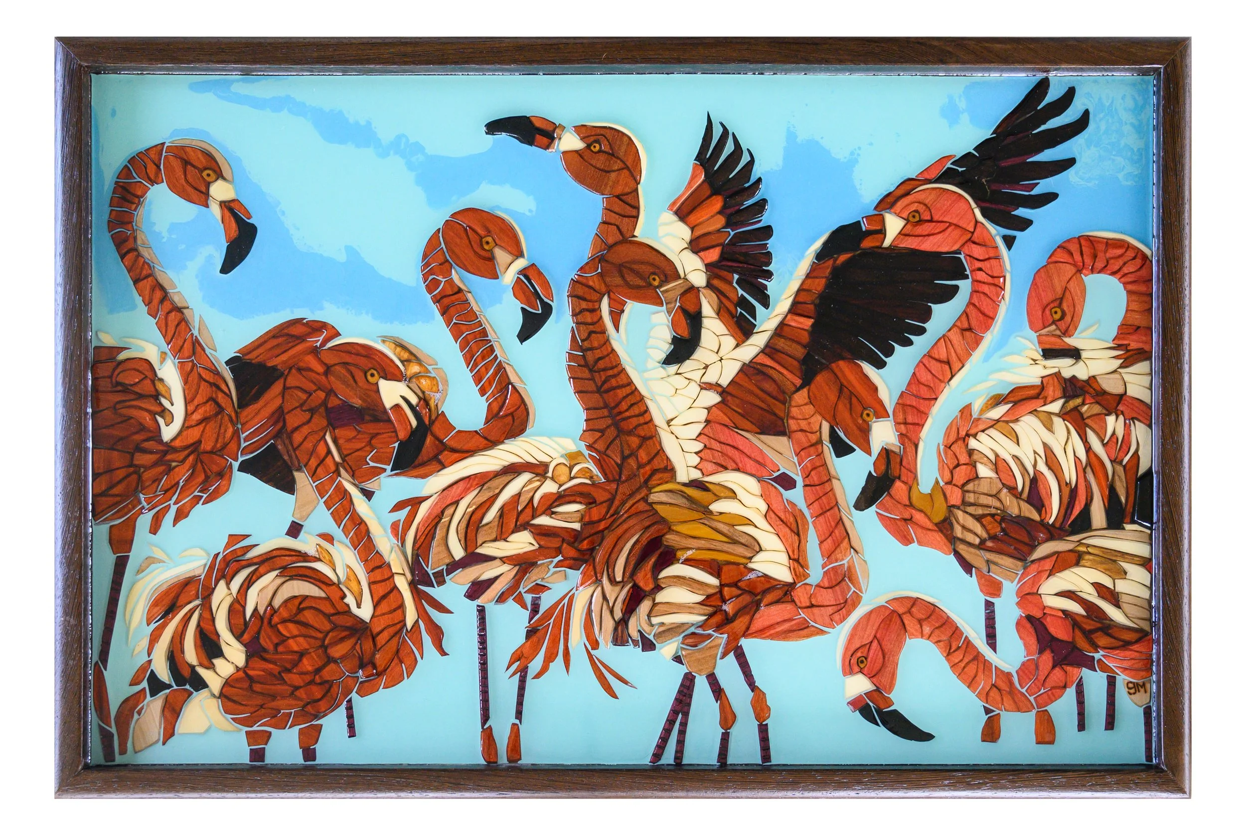 Fifty Shades of Pink, Gabrielle McNeese, Wood Intarsia and Resin, 25.5” x 17”, $485, gabriellemcneese@yahoo.com