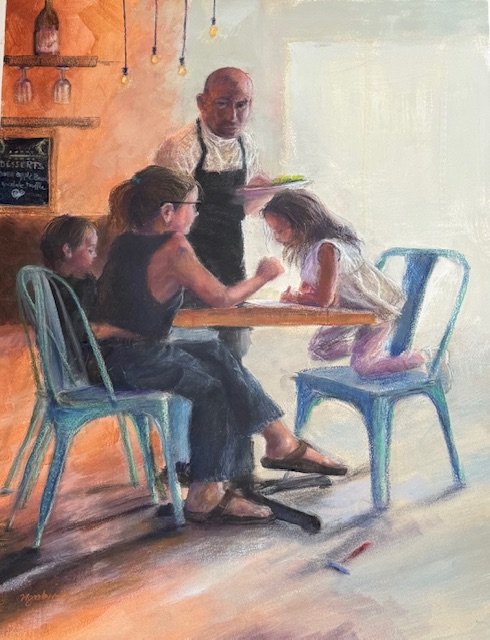 Nancy Wozniak - And it was a Good Day - Acrylic and Colored Pencil - 26" x 33" - $525 - ngoodwine@me.com