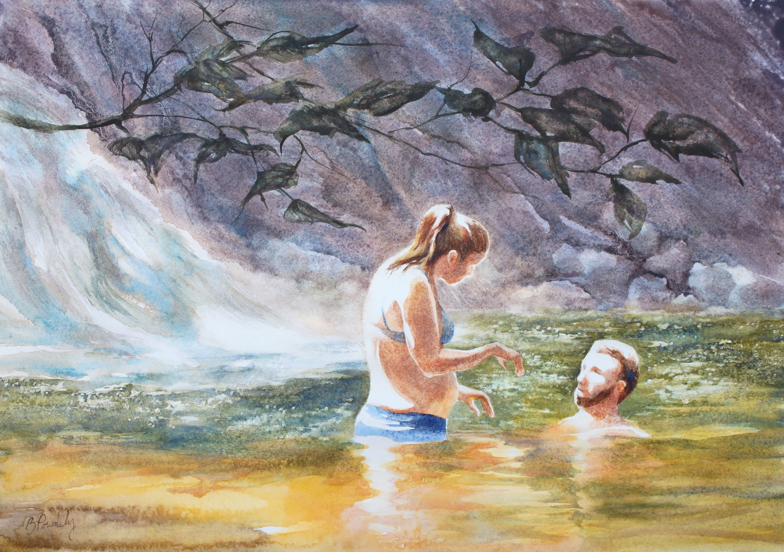 She Glows - Barbara Powderly - Watercolor - 14" x 20" - $350 - designbypowderly@gmail.com