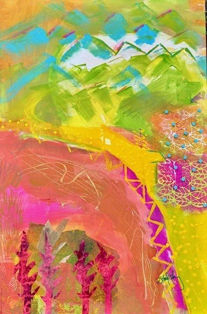 Find Your Path, Ricki Stofsky, Mixed Media, 24" x 36", $450, rstofsky@gmail.com