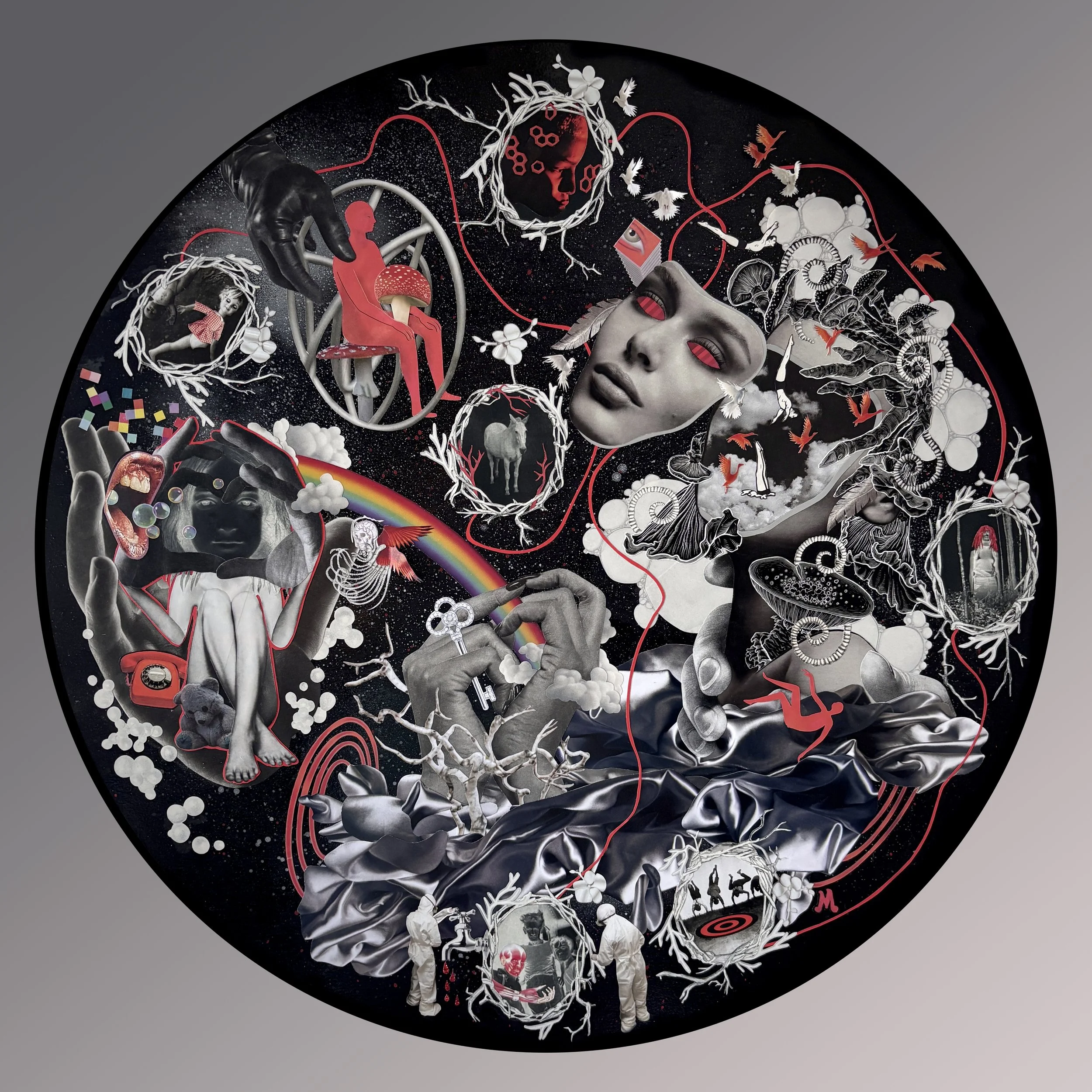 Melissa Parra- Morrow - Grace Must Wound Before It Can Heal - Analog Collage on Wood Board (over 400 pieces) - 20" - $830 - wildthingstudiosart@gmail.com