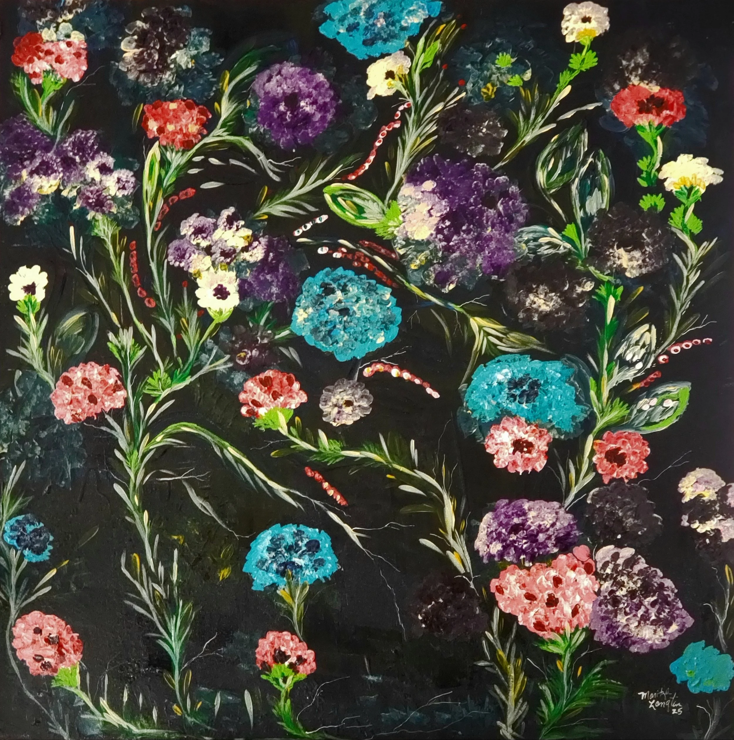 Nature's Festival; 
Maritza Longtin; Acrylic; 36"x36"; $850; Marn721pa@aol.com
