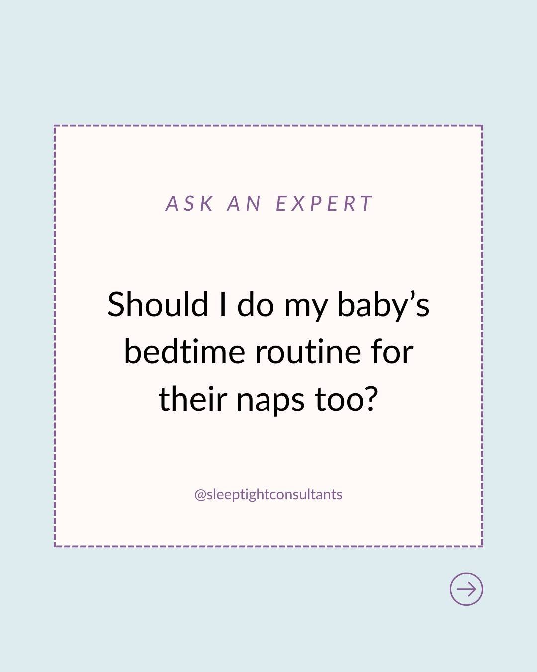 We frequently emphasize the importance of bedtime routines around here, but should they be limited to nighttime sleep? 🤔

The answer is&hellip;

❌ No! Your child&rsquo;s nap routine should simply be an abbreviated version of their bedtime routine fo