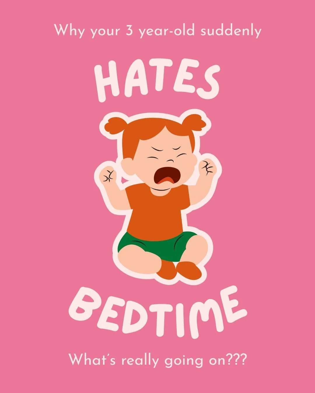 If your 3-year-old suddenly hates bedtime, you&rsquo;re not just imagining... it this is a totally normal phase!

Around age 3, little ones go through a big wave of development: imagination blossoms, independence grows, and fears or stall tactics can