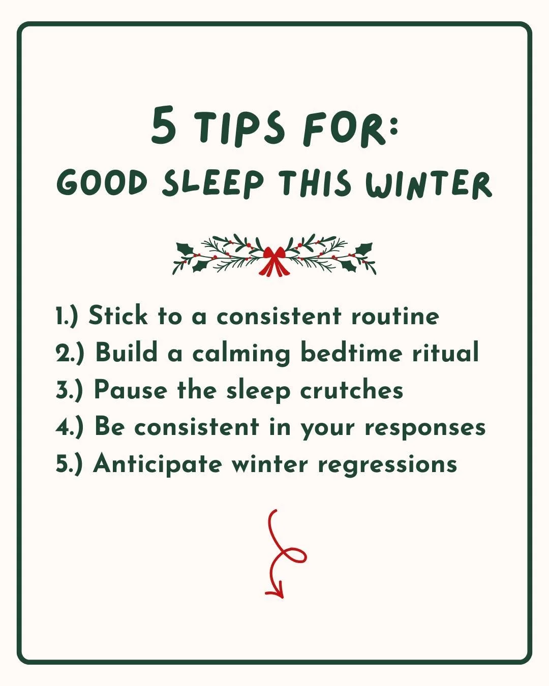 Winter can make days feel long and routines feel blurry, but this season is actually the perfect time to strengthen sleep habits! Here are 5 simple ways to support your little one&rsquo;s rest: ✨🤍

1.) Stick to a consistent routine
Predictability he