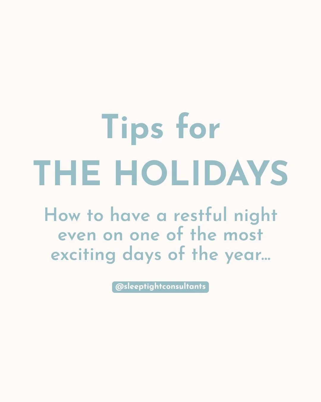 Happy holidays! Although the excitement is high, sleep is still important for you and your little one. Swipe for some tips to make sleeping a little smoother this season.🤶✨

#christmas #babysleep #sleeptight #sleepwell