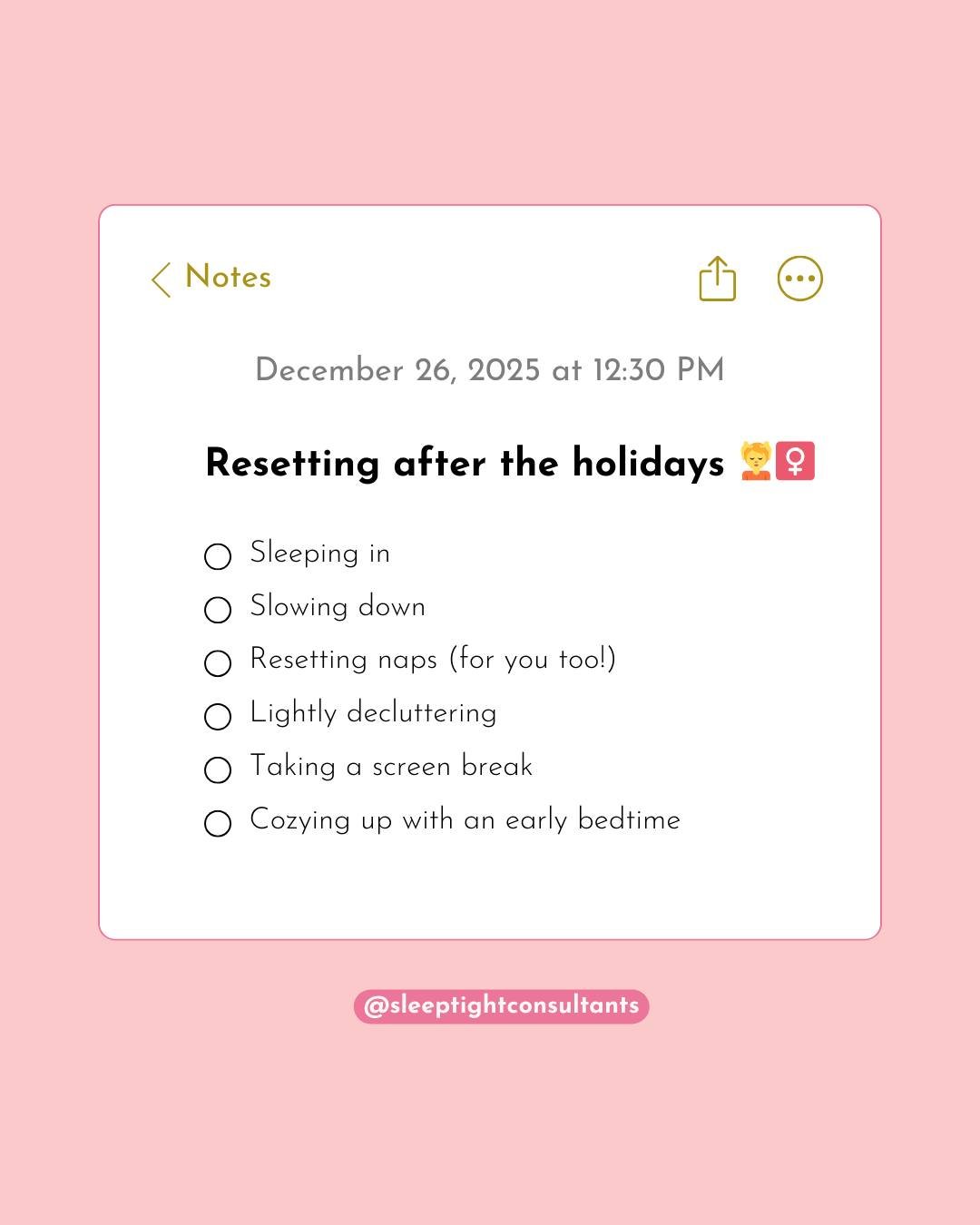 Holiday Reset Mode: ON. 🎄✨

Today&rsquo;s about slowing down, recharging, and easing your little one and yourself back into rhythms that feel good again. 

Deep breaths, cozy naps, warm drinks&hellip; we&rsquo;re easing into the week one gentle step