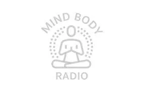 A logo with the text 'Mind Body Radio' and an illustration of a person meditating.