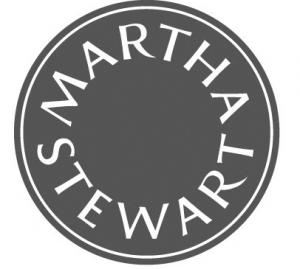 Circular logo with the name 'Martha Stewart' written inside around the edge.