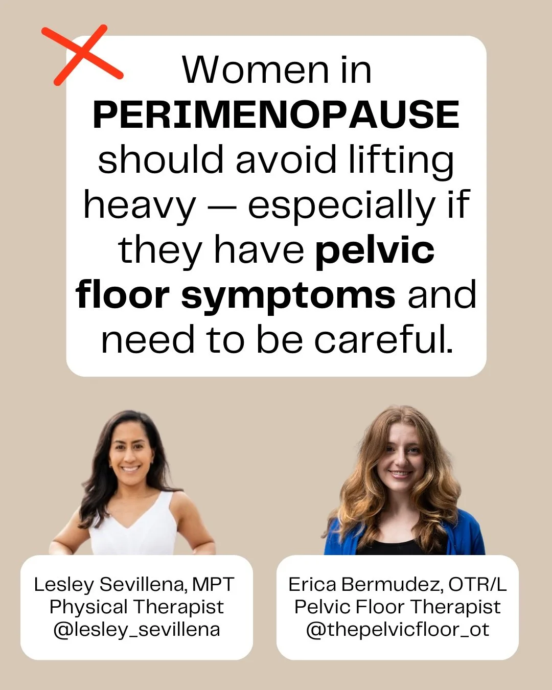 Pelvic floor symptoms don&rsquo;t mean you should stop lifting.

I collaborated with @thepelvicfloorstore to talk about a myth we see all the time with women in their 40s.

Many women start noticing things like:

&bull; leaking when they sneeze or ex