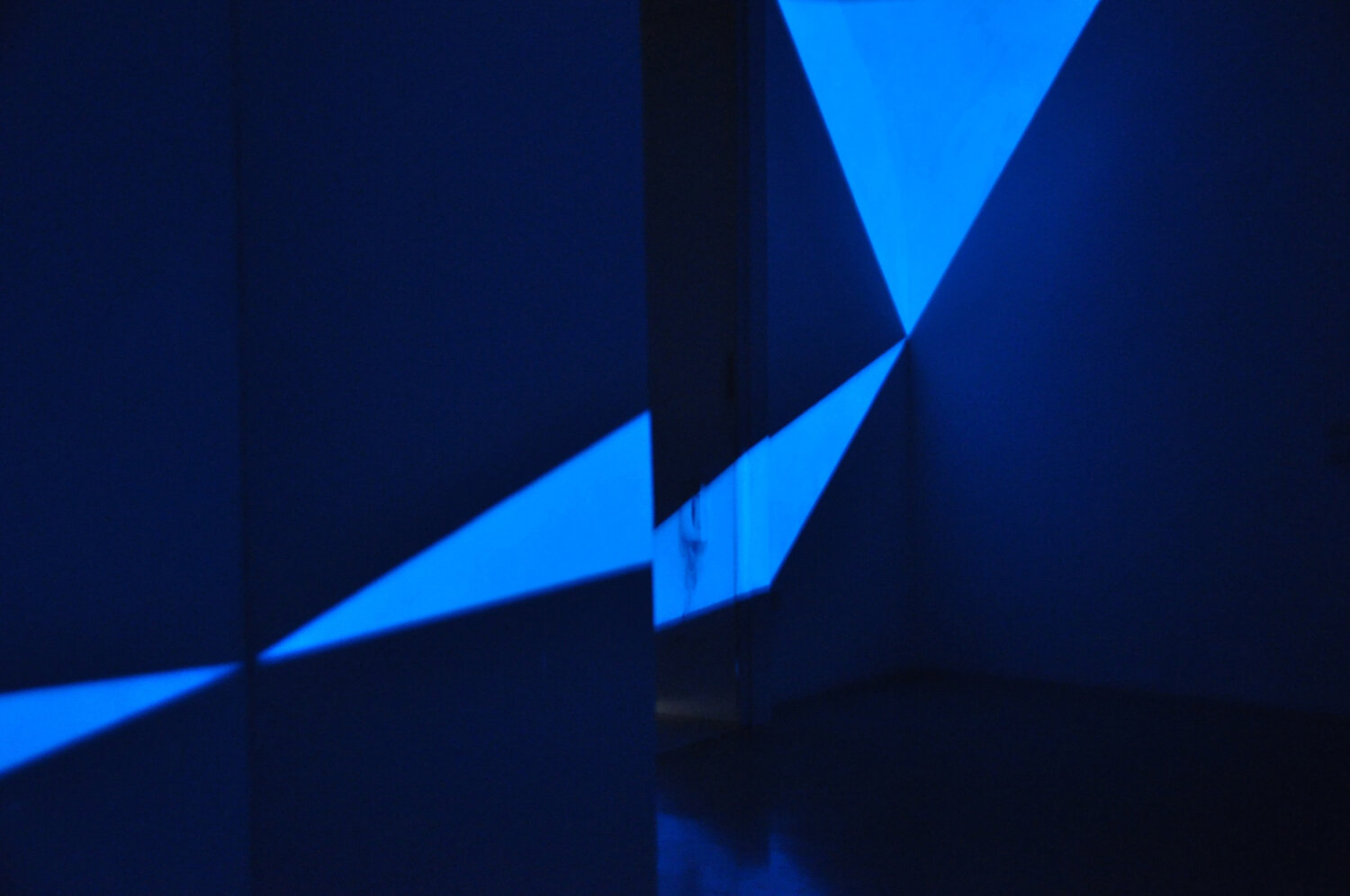 Detail of Double Exagon for Six Bright Triangles, photoluminescent pigment, environmental dimensions