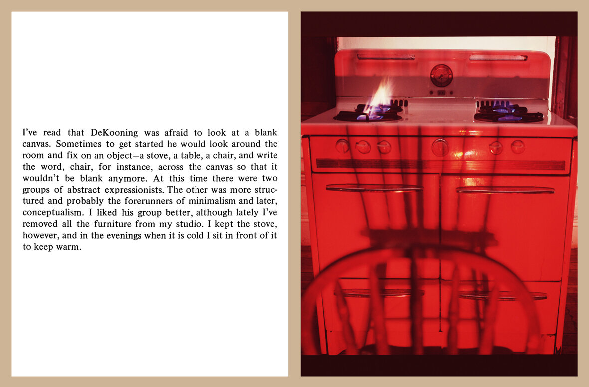 De Kooning’s Stove, 1974, cibachrome photographs, 105 x 160 cm