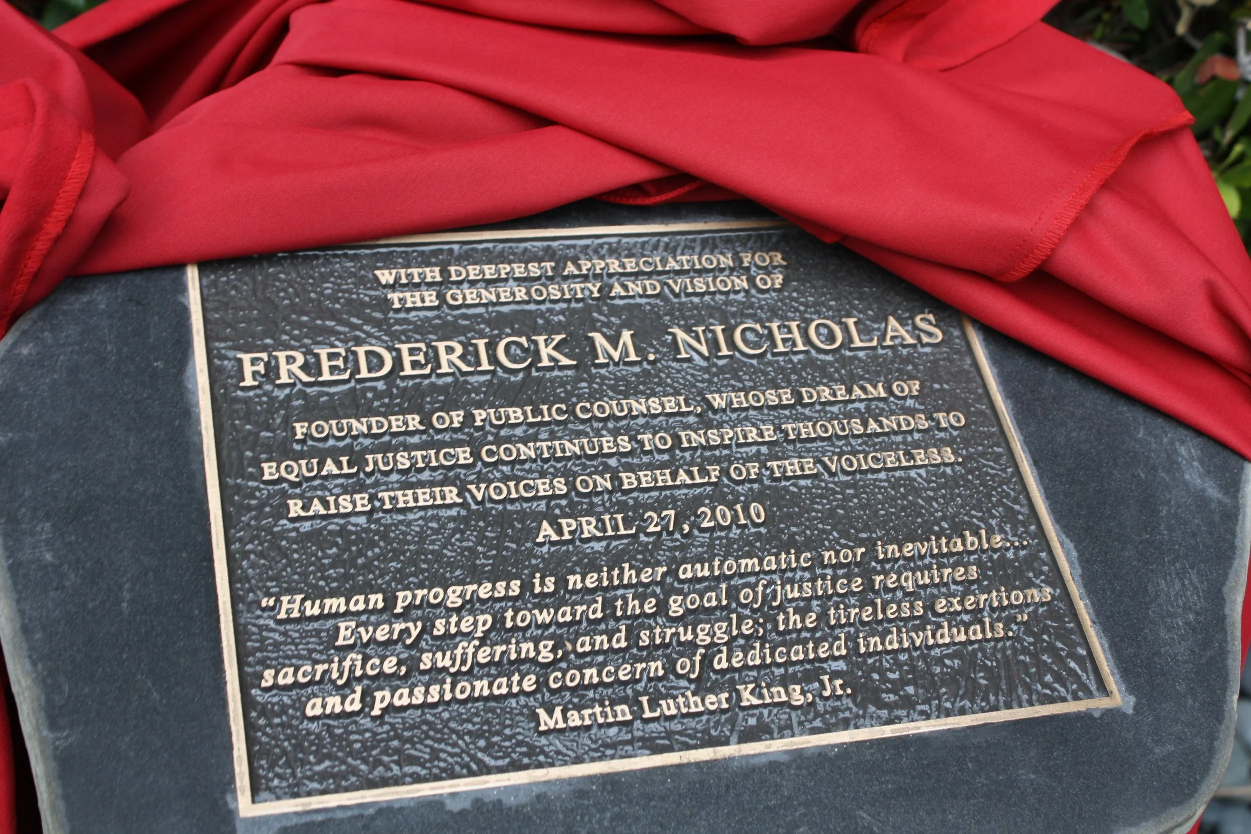 Frederick M. Nicholas Garden of Hope, Public Counsel, 2010.