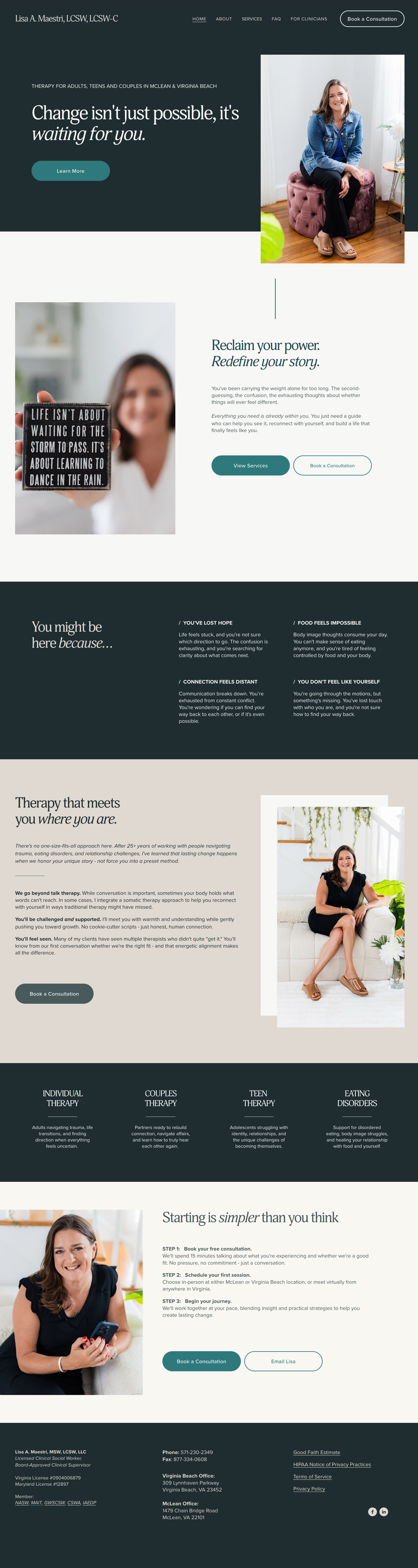 portfolio example of therapy website