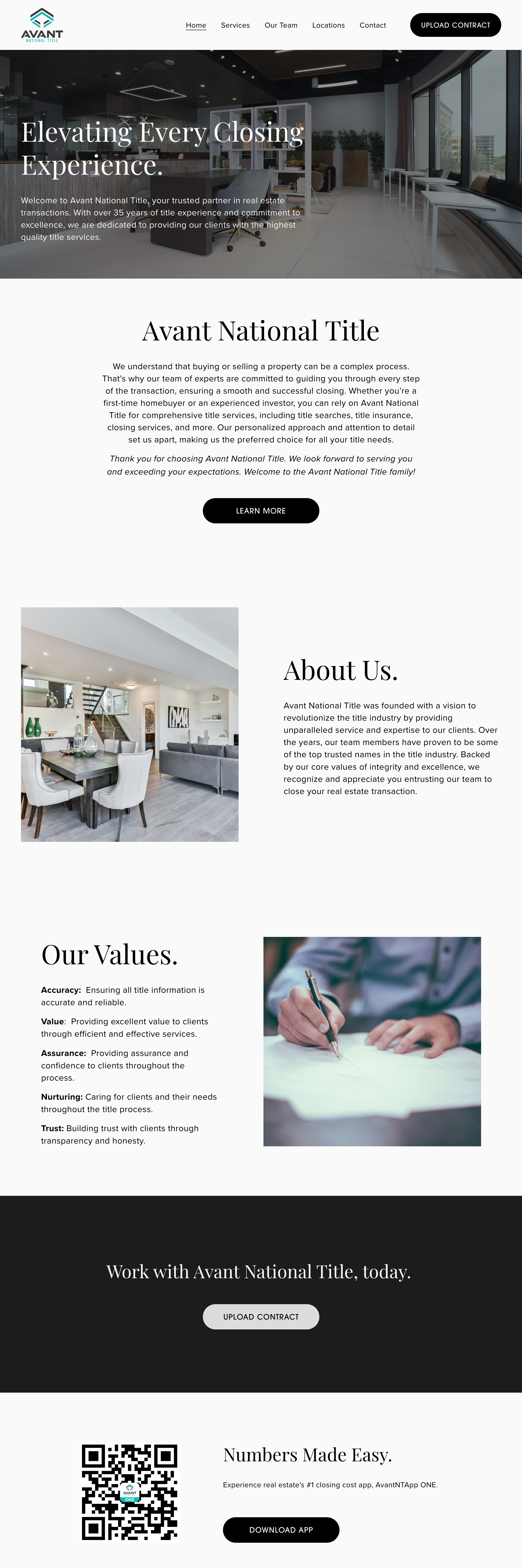 portfolio example of title company web design