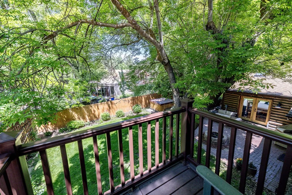 Private Porch overlooking backyard Jordan Pines King Upstairs Bedroom