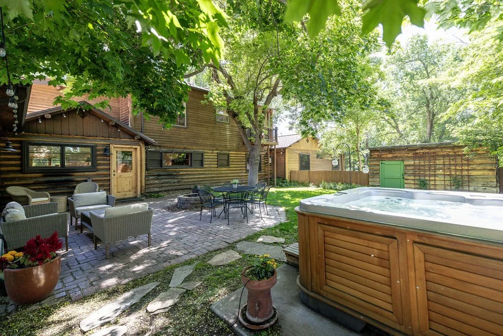 Backyard with Hot Tub and Fire pit