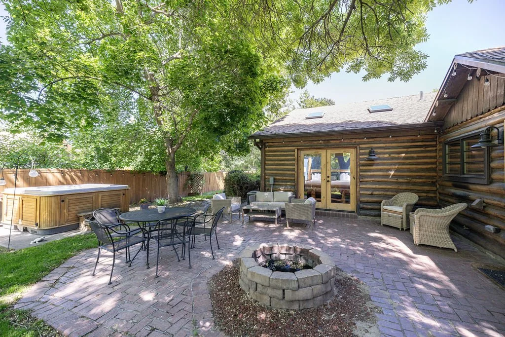 Backyard with Hot Tub and Fire pit