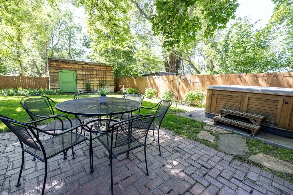 Backyard with Hot Tub and Fire pit