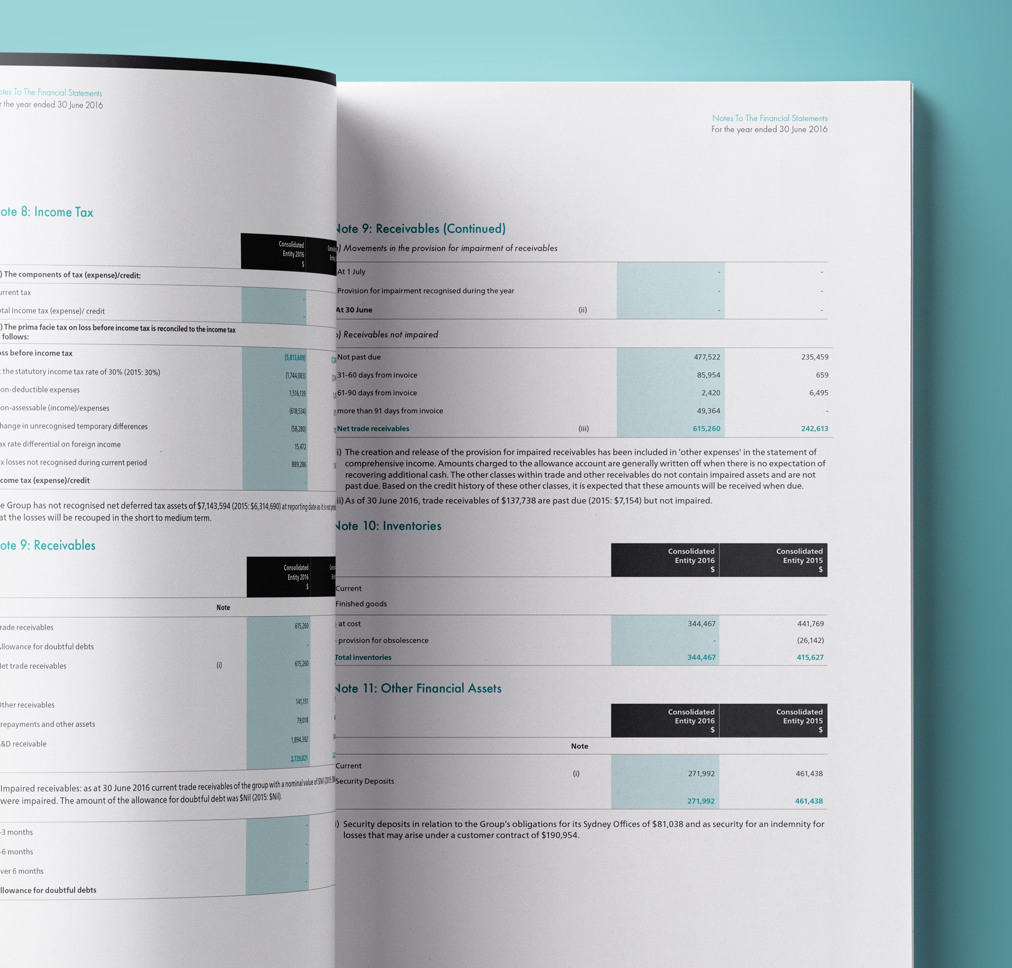 Annual report spread