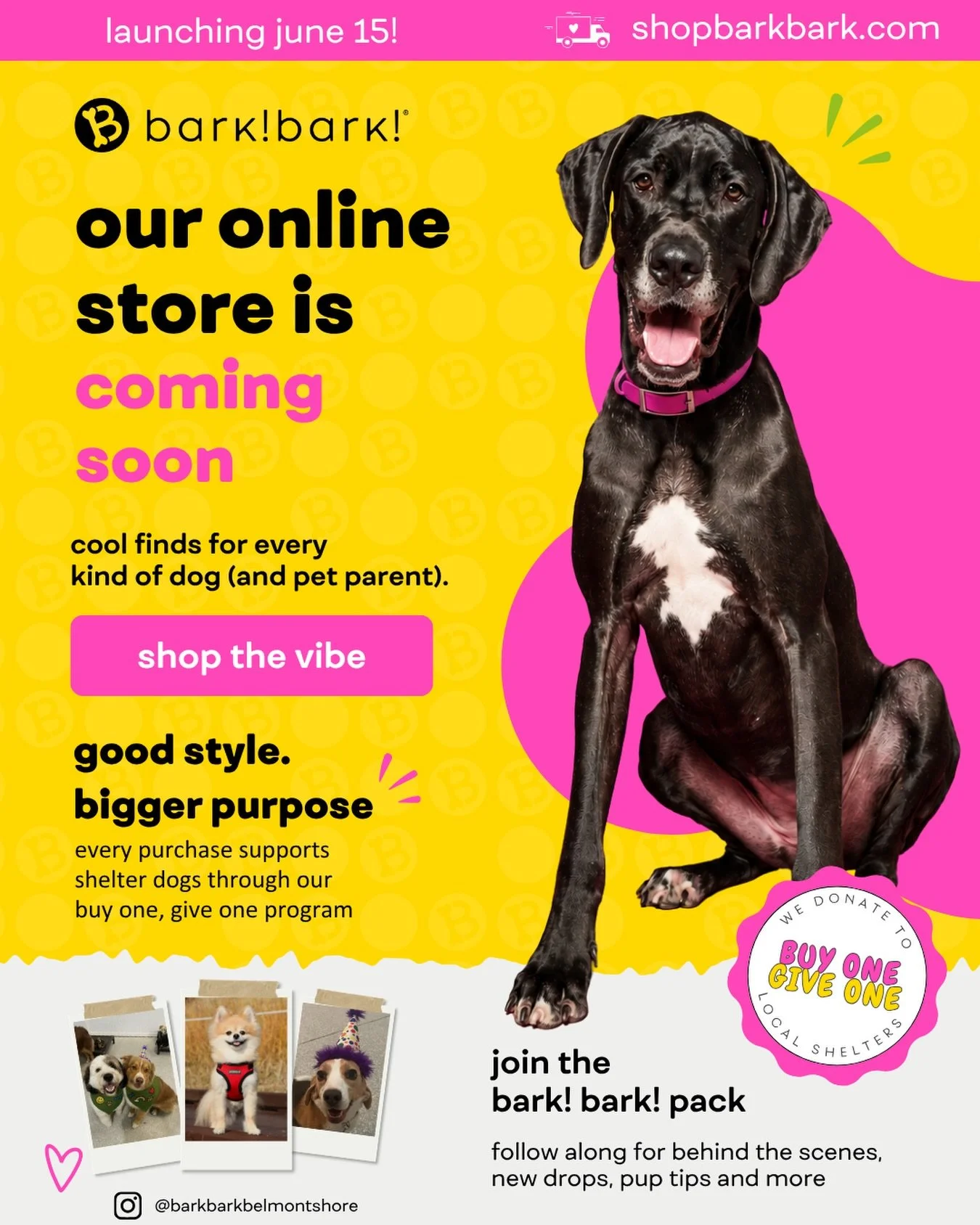 🛍️ JUNE 15 🛍️ Our online store officially launches! 

We&rsquo;ve been working behind the scenes to bring our most loved toys, accessories, gifts and so much more from @barkbarkbelmontshore 
 
𝗘𝘃𝗲𝗿𝘆 𝗽𝘂𝗿𝗰𝗵𝗮𝘀𝗲 𝗵𝗲𝗹𝗽𝘀 𝘀𝘂𝗽𝗽𝗼𝗿𝘁 ?