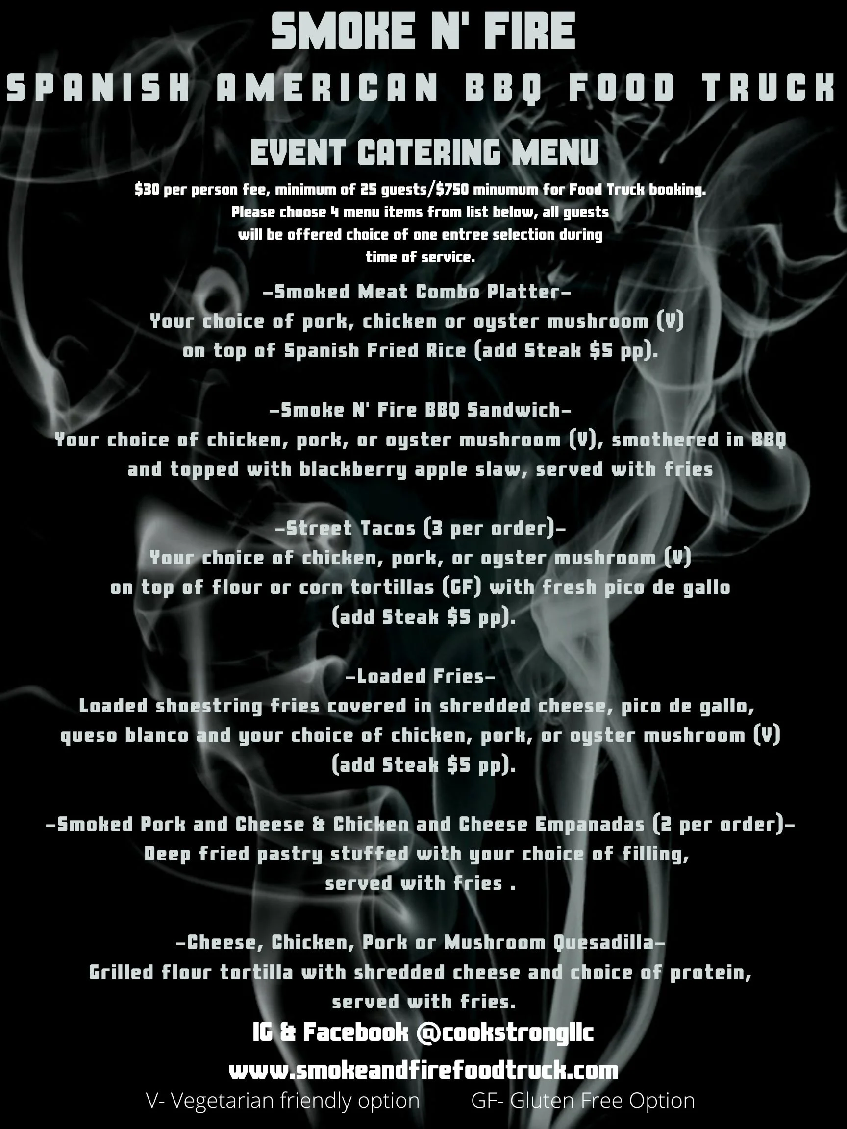 Food Truck Event Pricing & Menu — Cook Strong Catering Company