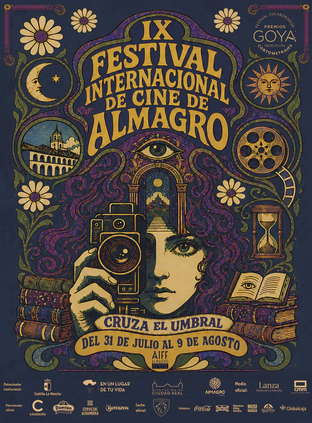 Cartel oficial de la IX edición del Festival Internacional de Cine de Almagro 2026, celebrada del 31 de julio al 9 de agosto.