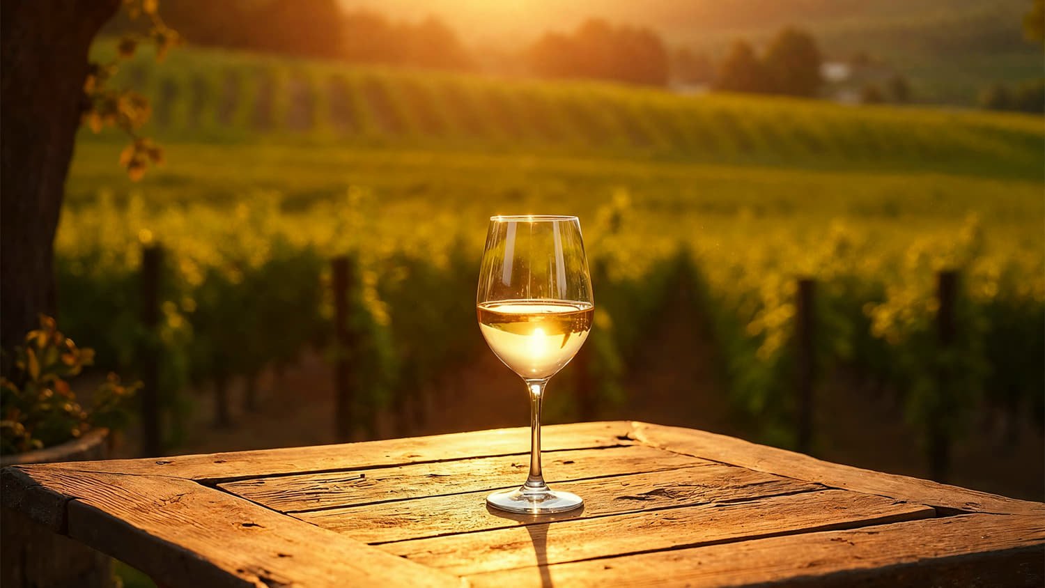 Disfrutar una copa de vino de Bodega Amadís de Gaula al atardecer en La Casa del Rector