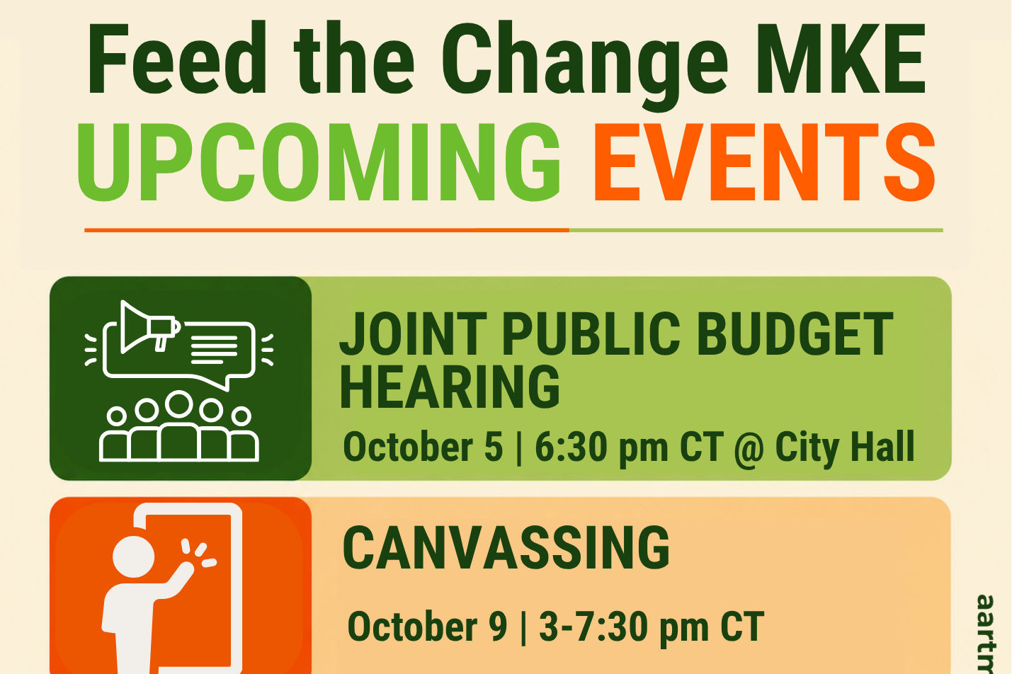 Feed the Change MKE Calendar of Events