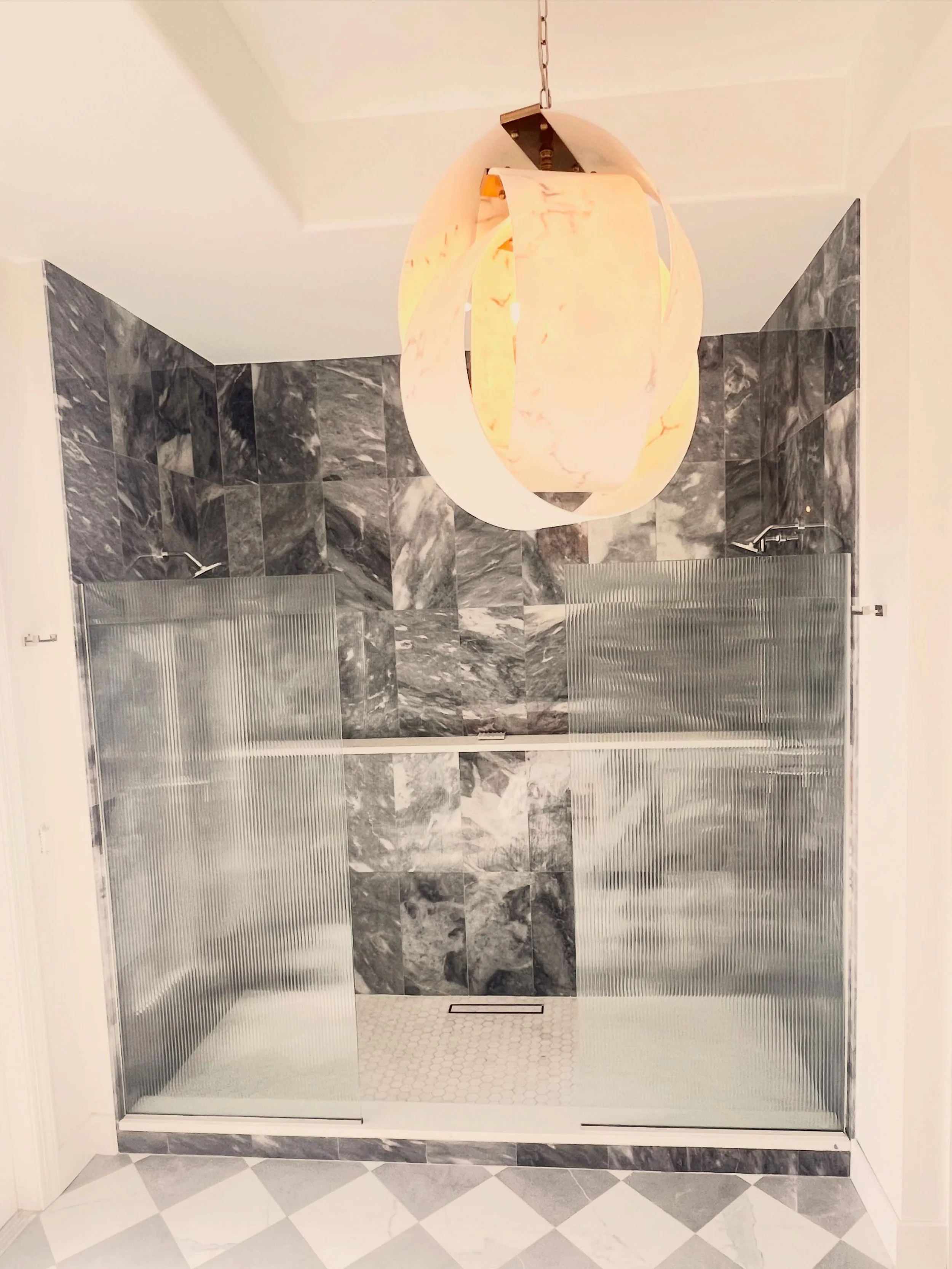 &ldquo;I&rsquo;d like a moody but neutral shower&hellip;&rdquo;

Okay&hellip; 💯

A design hill I will die on&hellip; marble is always timeless.🍾